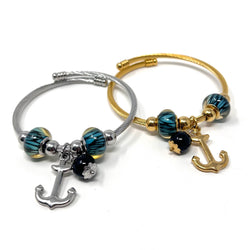 Anchor Charm Bangle Bracelet