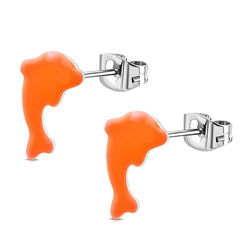 Tangerine Tide Dolphin Studs