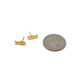 Golden Fishbone Stud Earrings