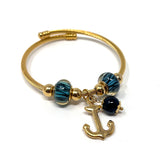 Anchor Charm Bangle Bracelet