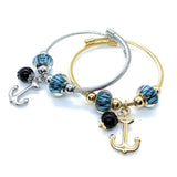 Anchor Charm Bangle Bracelet (2 color options)