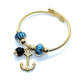 Anchor Charm Bangle Bracelet (2 Color Options) (#bjb003)